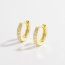 925 Sterling Silver Inlaid Zircon Huggie Earrings