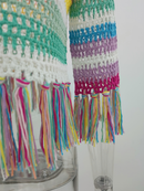 Women's Colorblock Crochet Tassel Beach Cover-Ups