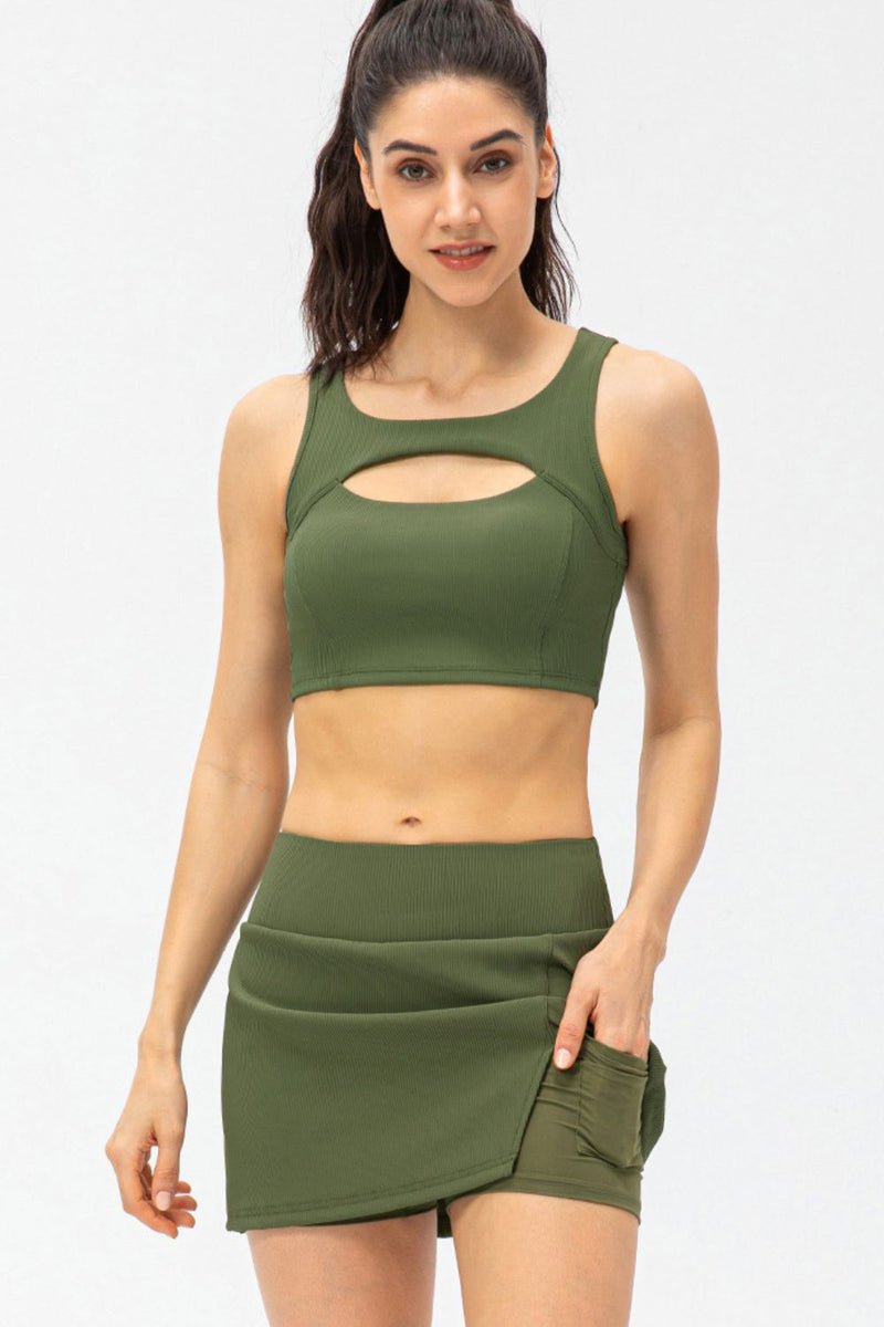 Cutout Detail Sports Bra