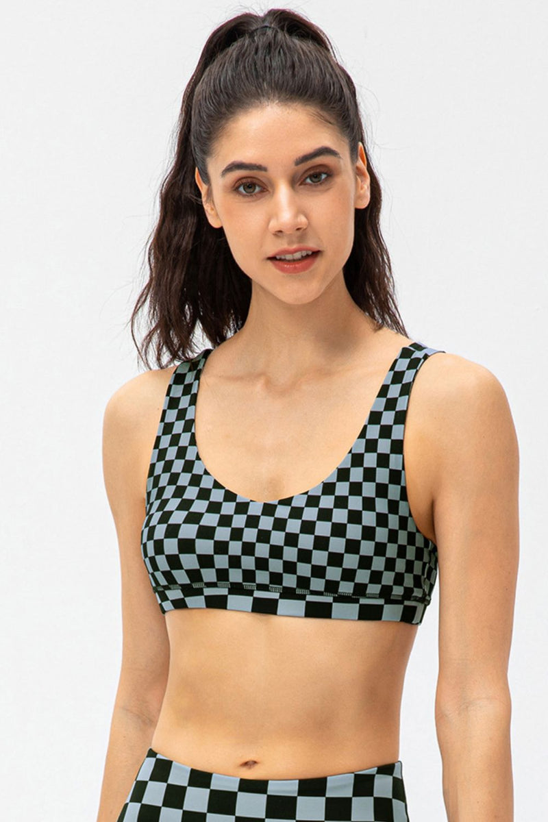 Checkered Sports Bra