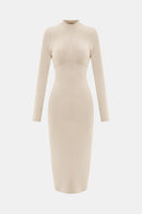 Zip Up Cutout Drawstring Detail Dress