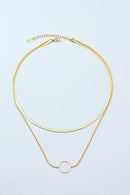 Around the Clock Circle Pendant Double Layered Necklace