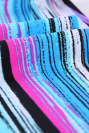 Sky Blue Striped Tie-dye Racerback Tankini Swimsuit