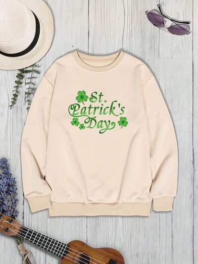 ST. PATRICK'S DAY Round Neck Dropped Shoulder Sweatshirt