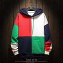 Fleece men's color block hoodie