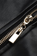 Lace Up PU Leather Cami and Split Skirt Set