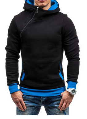 2021 Brand Hoodie Oblique Zipper Solid Color Hoodies Men Fashion Tracksuit Male Sweatshirt Hoody Mens