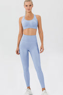 Round Neck Wide Strap Active Bra