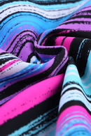 Sky Blue Striped Tie-dye Racerback Tankini Swimsuit