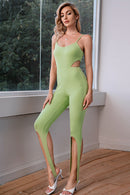 Spaghetti Strap Cutout Stirrup Jumpsuit