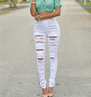 Women Ripped Denim Jeans Skinny Slim