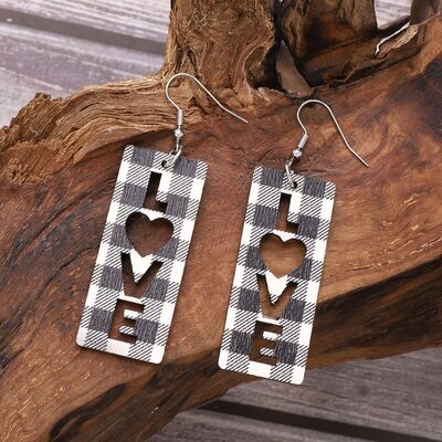 Wooden Cutout Dangle Earrings