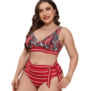 Large Size Women's Sexy Print Split Swimwear