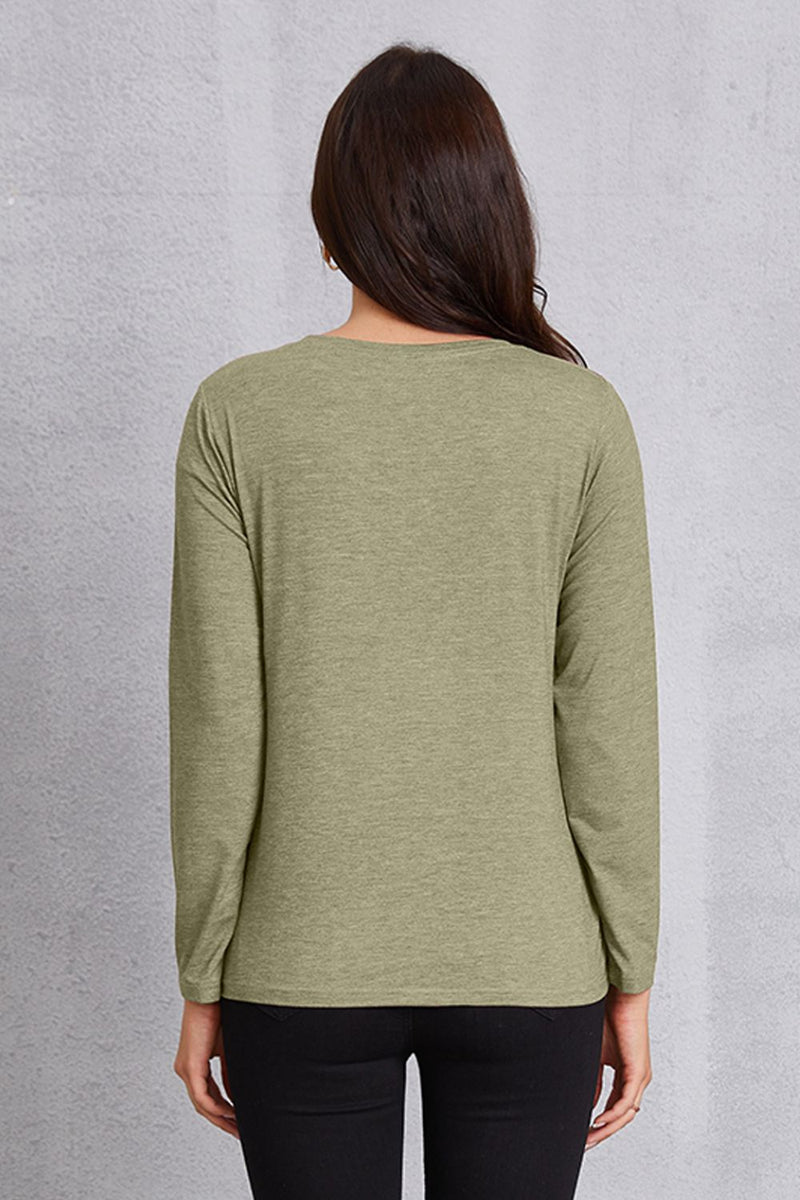 Graphic Round Neck Long Sleeve T-Shirt