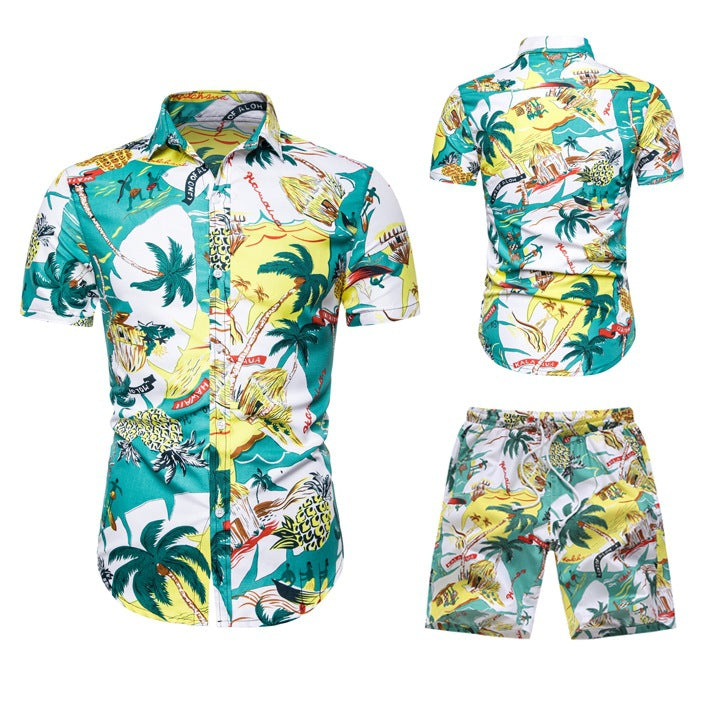 Couple Casual Hawaii Beach Short Sleeve Suit