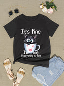 Graphic Round Neck Short Sleeve T-Shirt