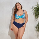 Sexy Split Large Size Printing Women's Swimwear