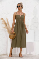 Spaghetti Straps Button down Dress