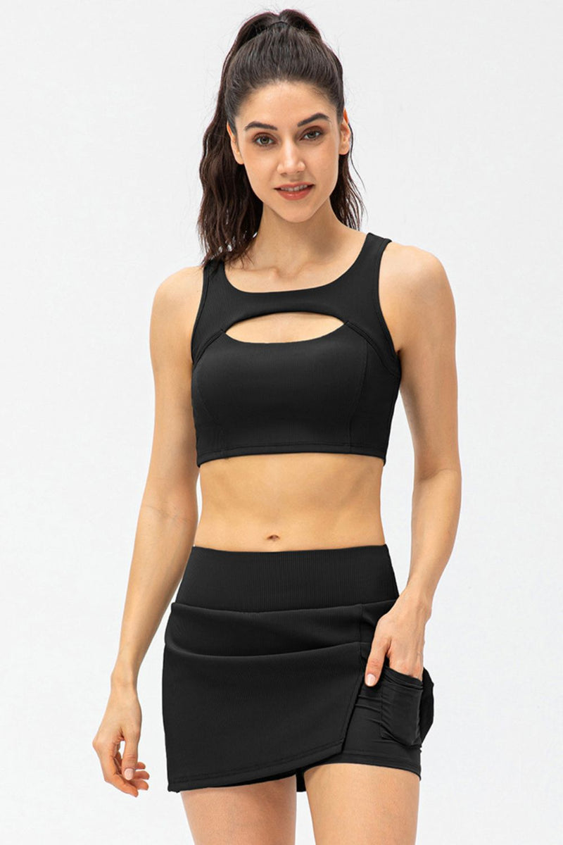 Cutout Detail Sports Bra