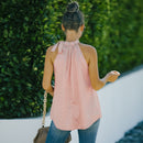 Printed Sleeveless Halter Neck Top