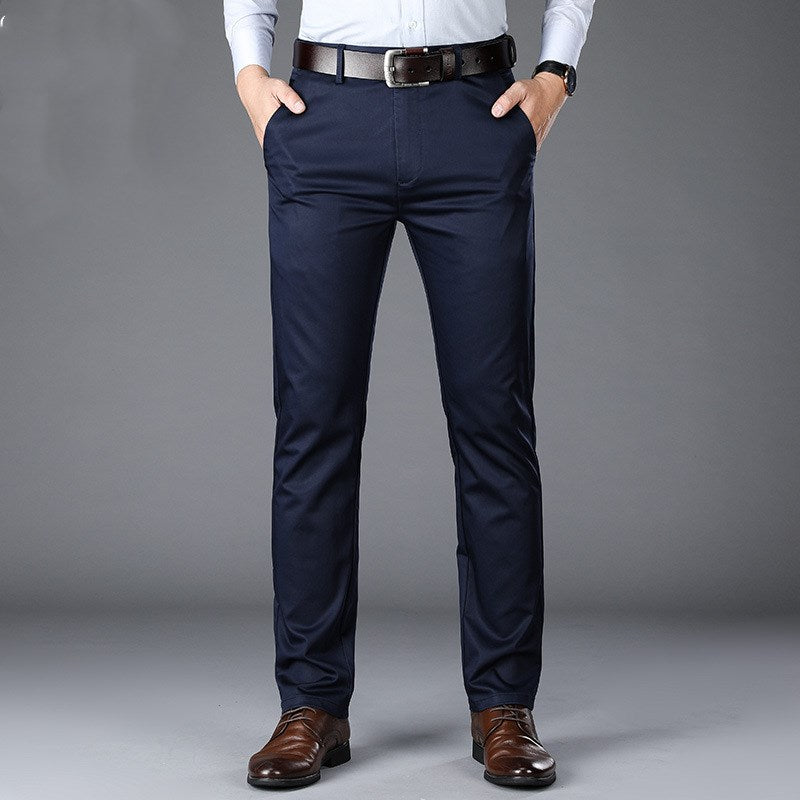 Men's pants high waist loose straight-leg pants business trousers