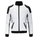 Men's stand-up collar PU motorcycle leather jacket