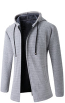 Pure Color Plus Velvet Fashion Hooded Knitted Sweater Coat