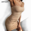 Articat Summer Dress  Strapless Spaghetti Strap