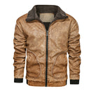 Winter Men PU Jacket Thick Warm Motor Leather Jacket Fashion Casual Windproof Coat