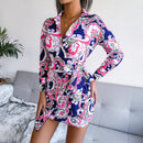 Baroque Tie Waist Wrap Dress