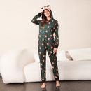 Printed Hooded Long Sleeve Jumpsuit