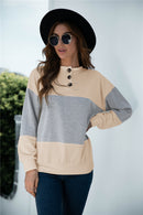Colorblock Three Button Top