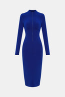 Zip Up Cutout Drawstring Detail Dress