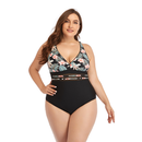 Women's Floral Print V-neck Swimwear One Piece