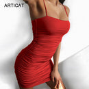 Articat Summer Dress  Strapless Spaghetti Strap