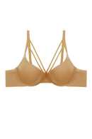 Glittery Fabric Strap Cross Front Bra