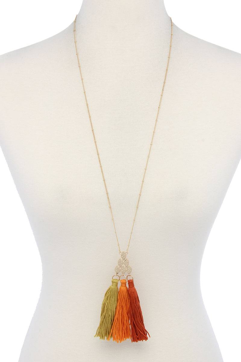 Multi Color Tassel Necklace