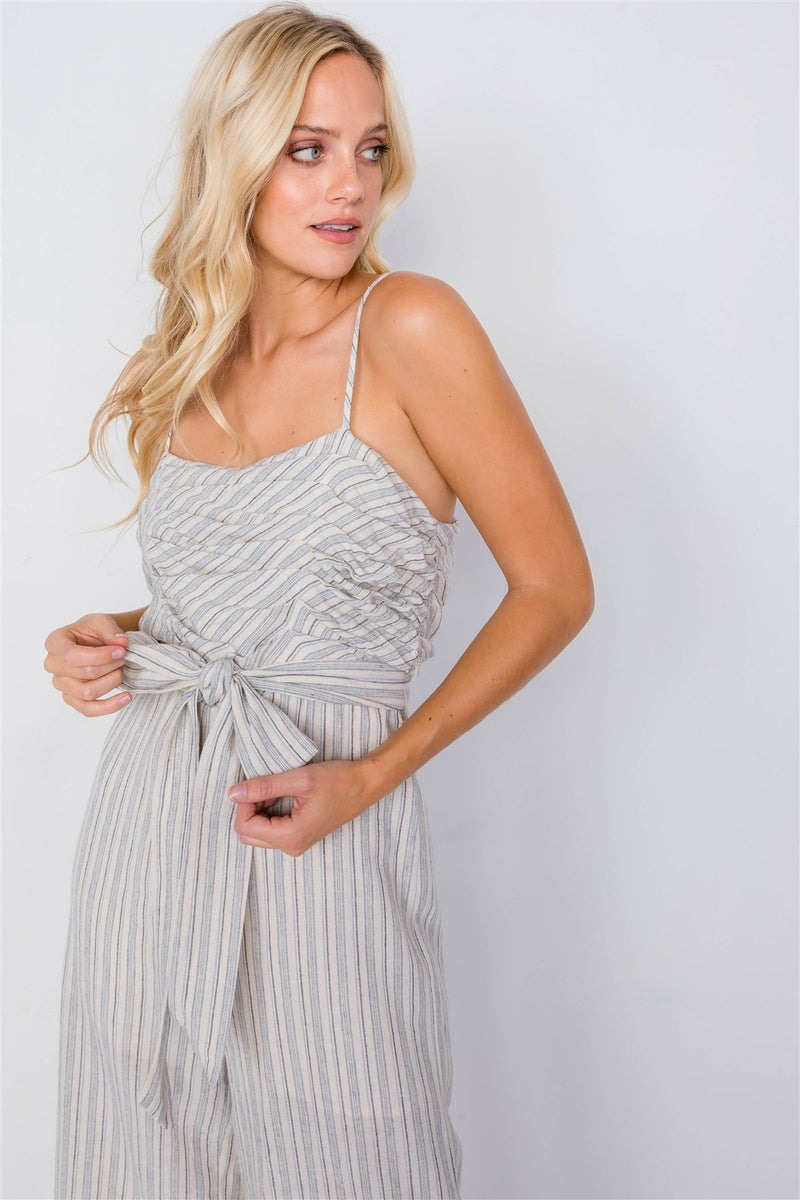 Spaghetti Strap Striped Jumpsuit