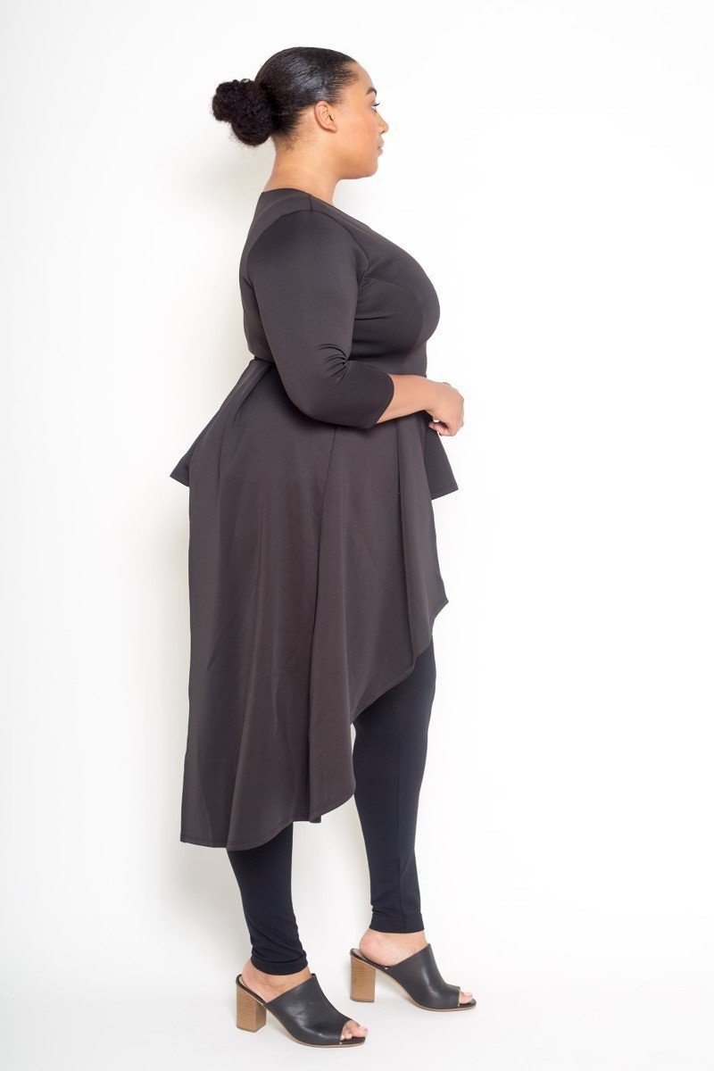 Plus Size Asymmetrical Plume Blouse