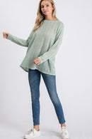 Open Back Detail Long Sleeve Top With Self Tie