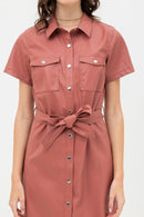 Dress With Over Shirt Silhouette Made From Pleather