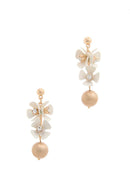 Flower Metal Bar Post Drop Earring