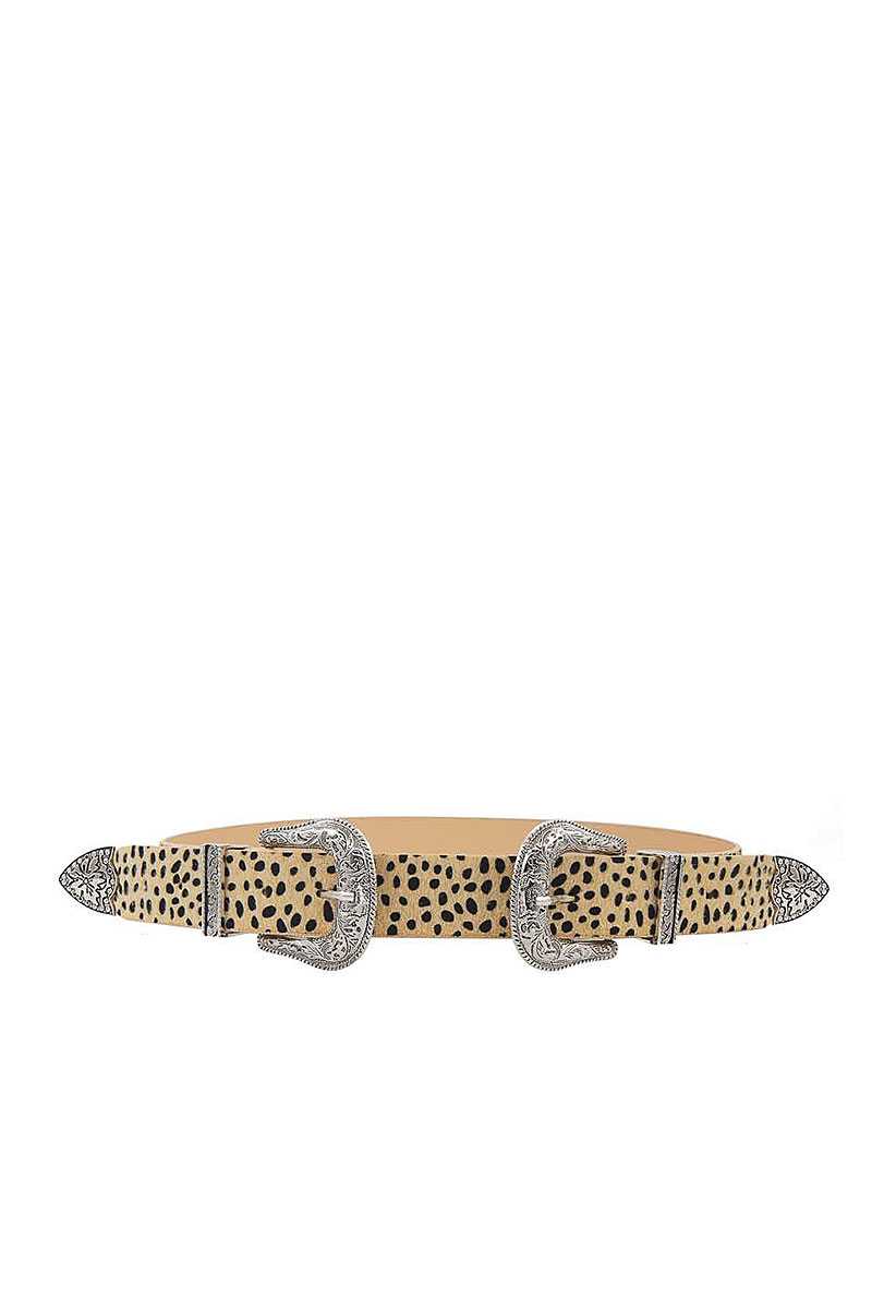 Fashion Chic Trendy Double Buckle Leopar Belt