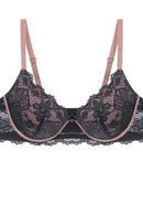 Two Tone Floral Lace Push Up Bra