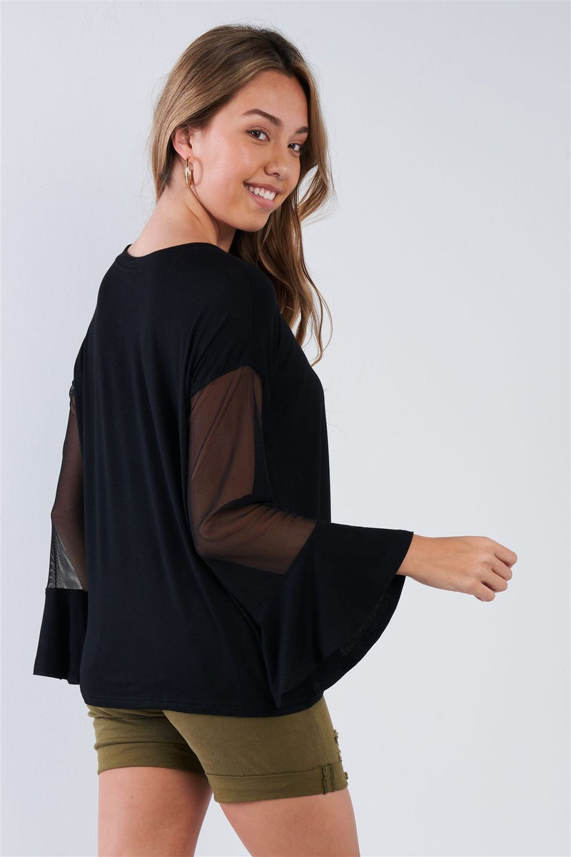 Long Mesh Sleeve Top