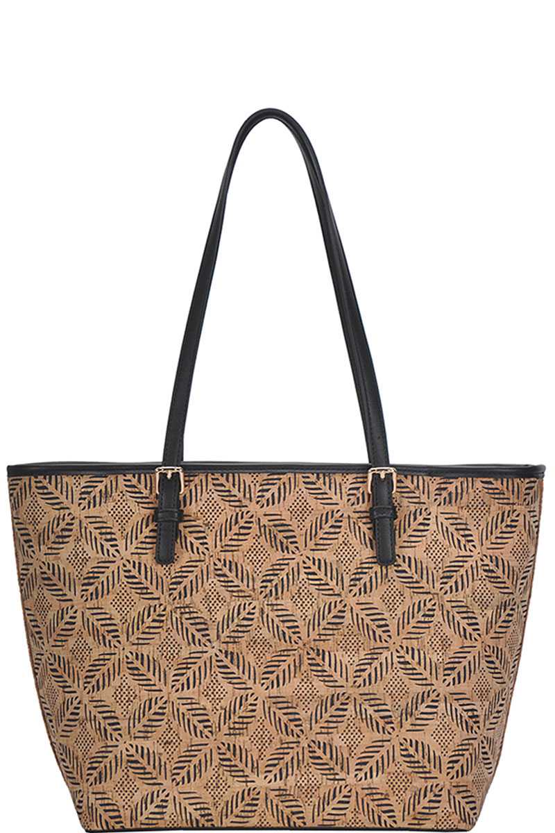 Chic Trendy Cork Textured Fashion Pattern Shopper Bag