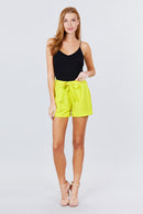 Front Tie W/elastic Band Short Pants