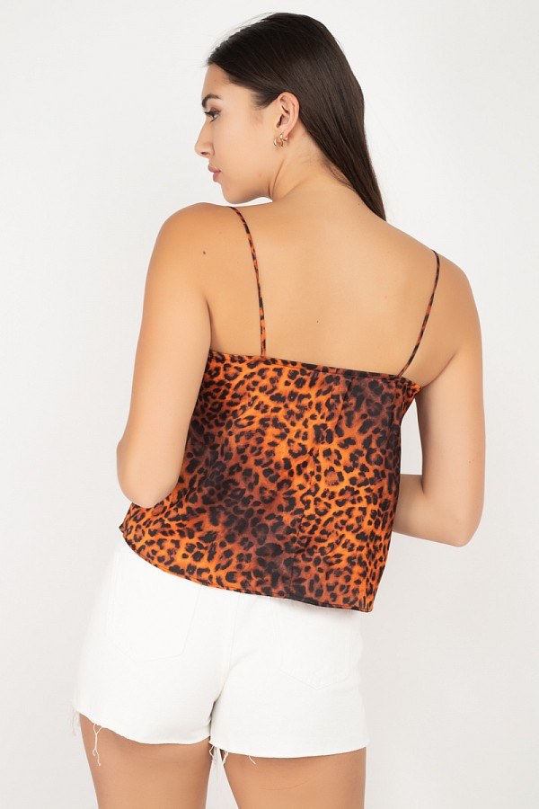 Leopard Print Cami Cropped Top