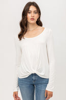 Rayon Span Jersey Front Twisted Top