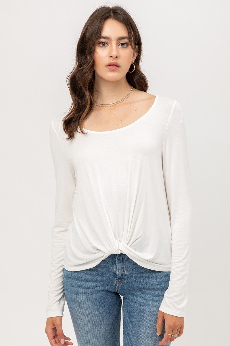 Rayon Span Jersey Front Twisted Top